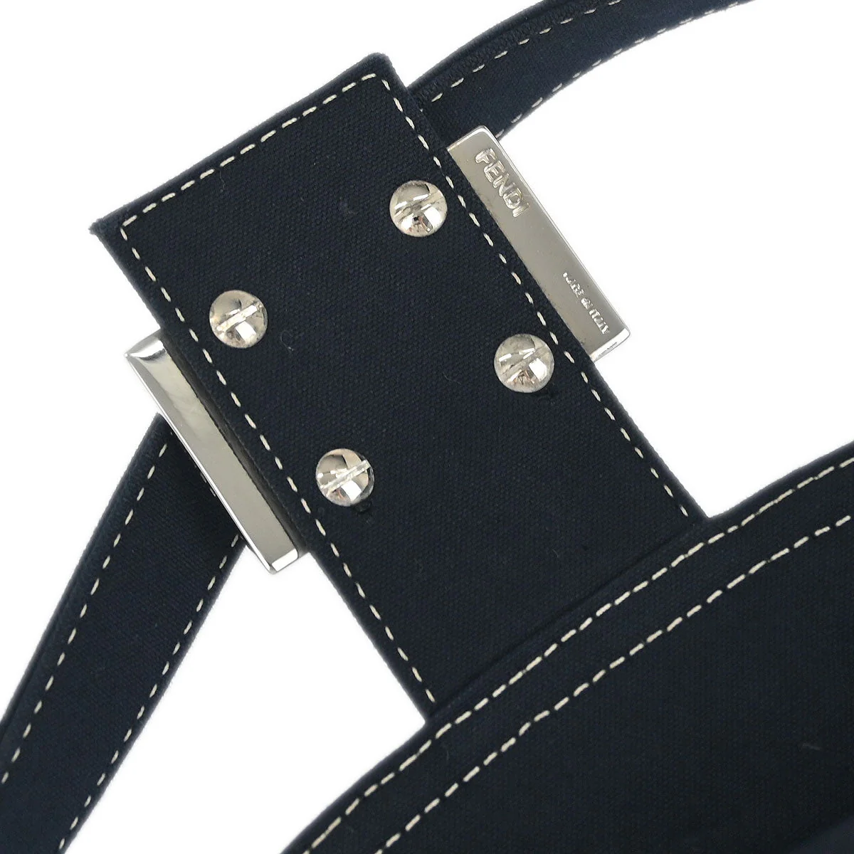 Fendi Navy Canvas Handbag - Image 7