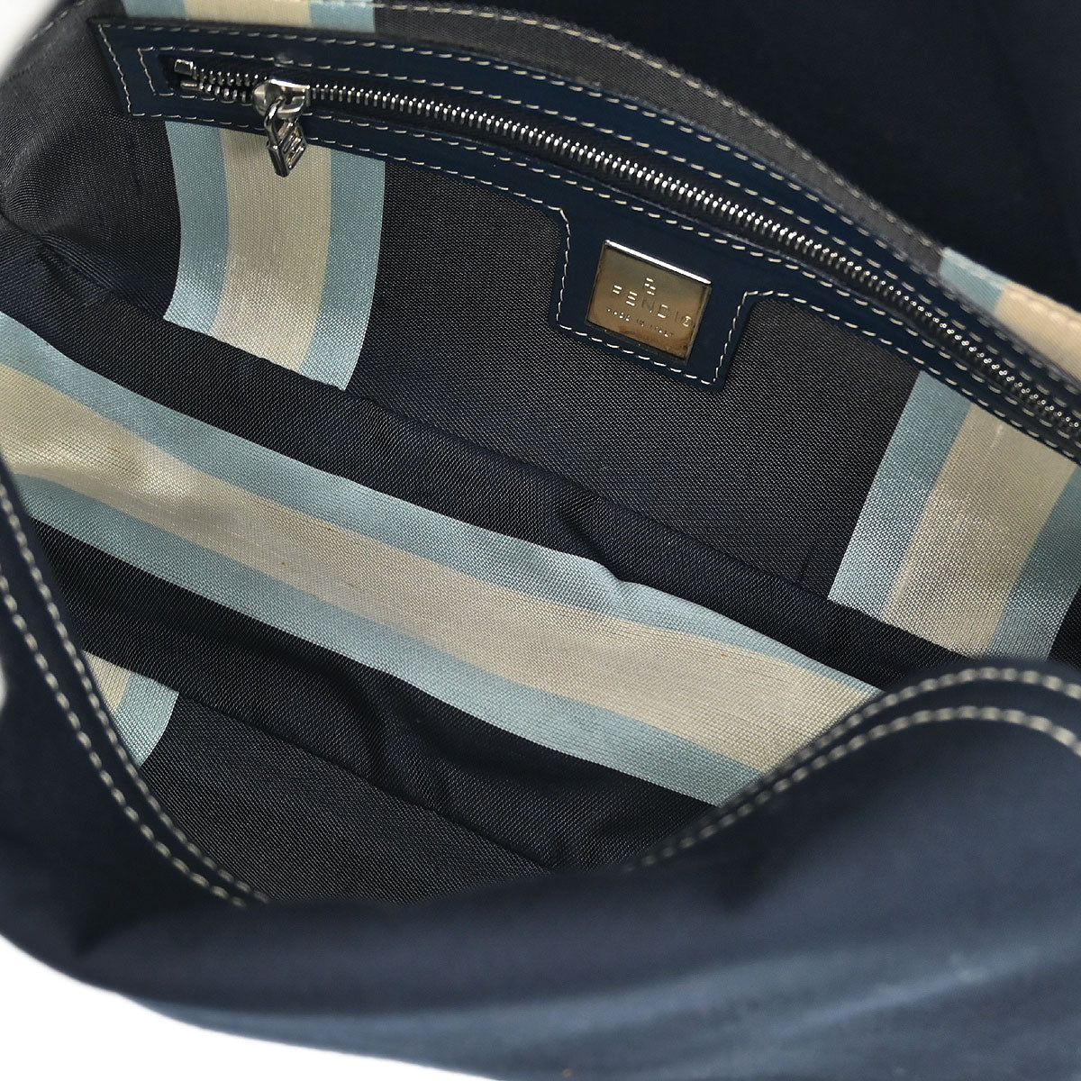 Fendi Navy Canvas Handbag - Image 8