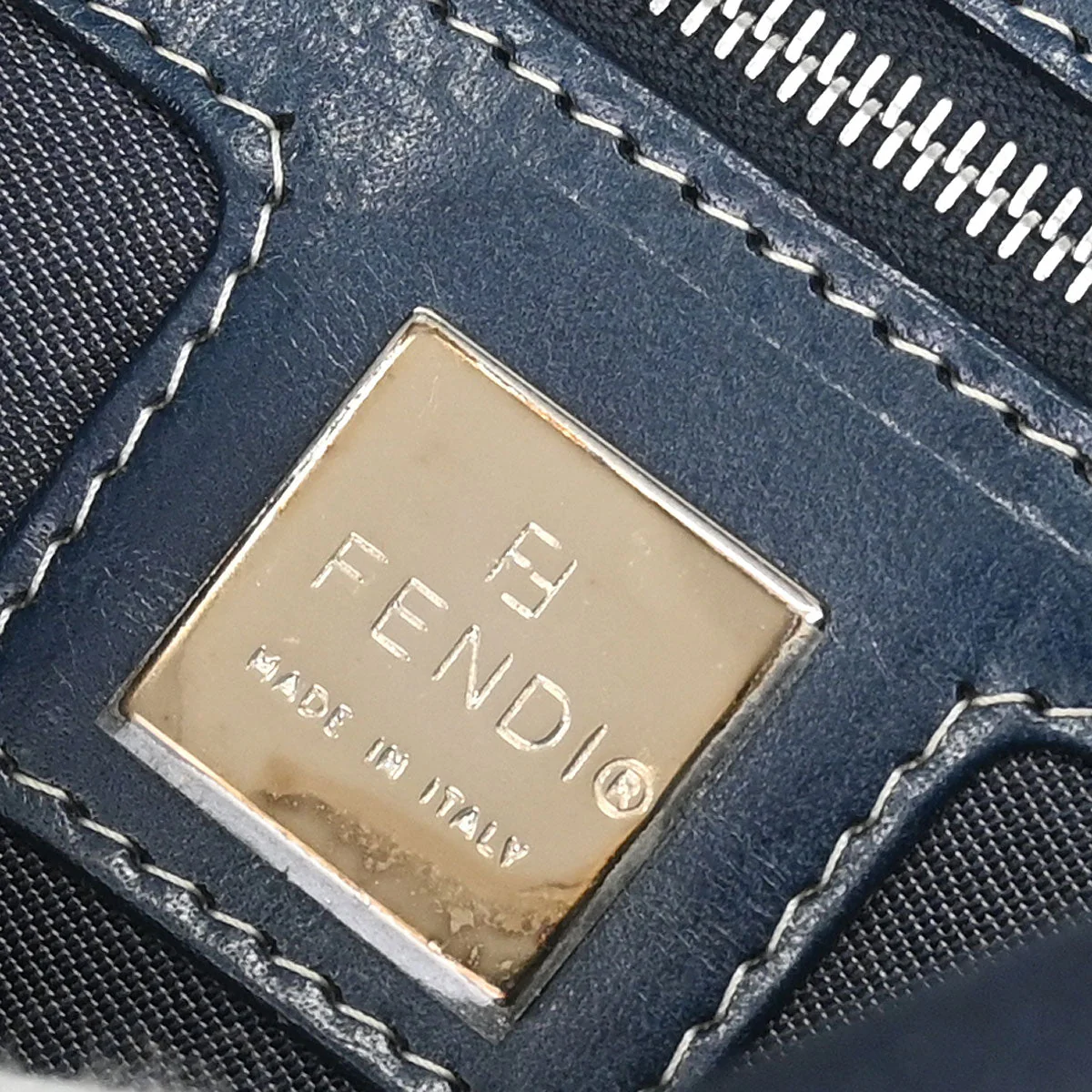 Fendi Navy Canvas Handbag - Image 9