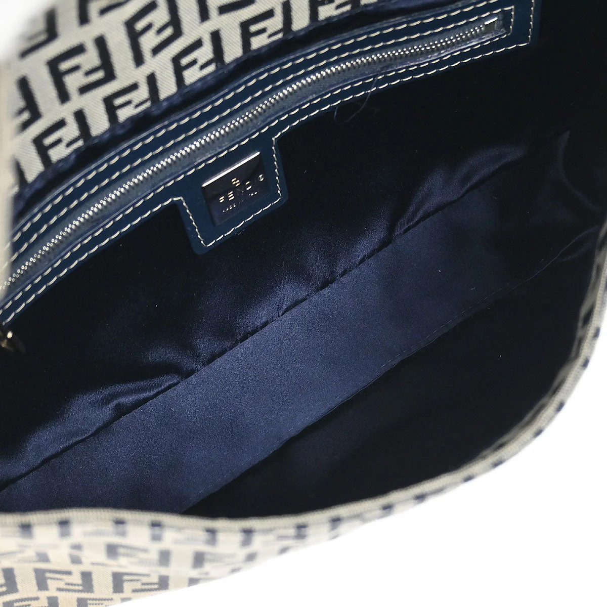 Fendi Gray Zucchino Baguette Handbag - Image 8