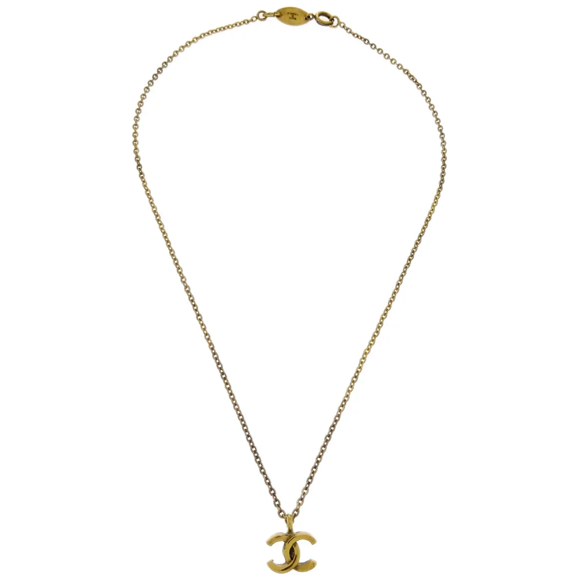 Chanel Gold CC Pendant Necklace 376/1982 - Image 2
