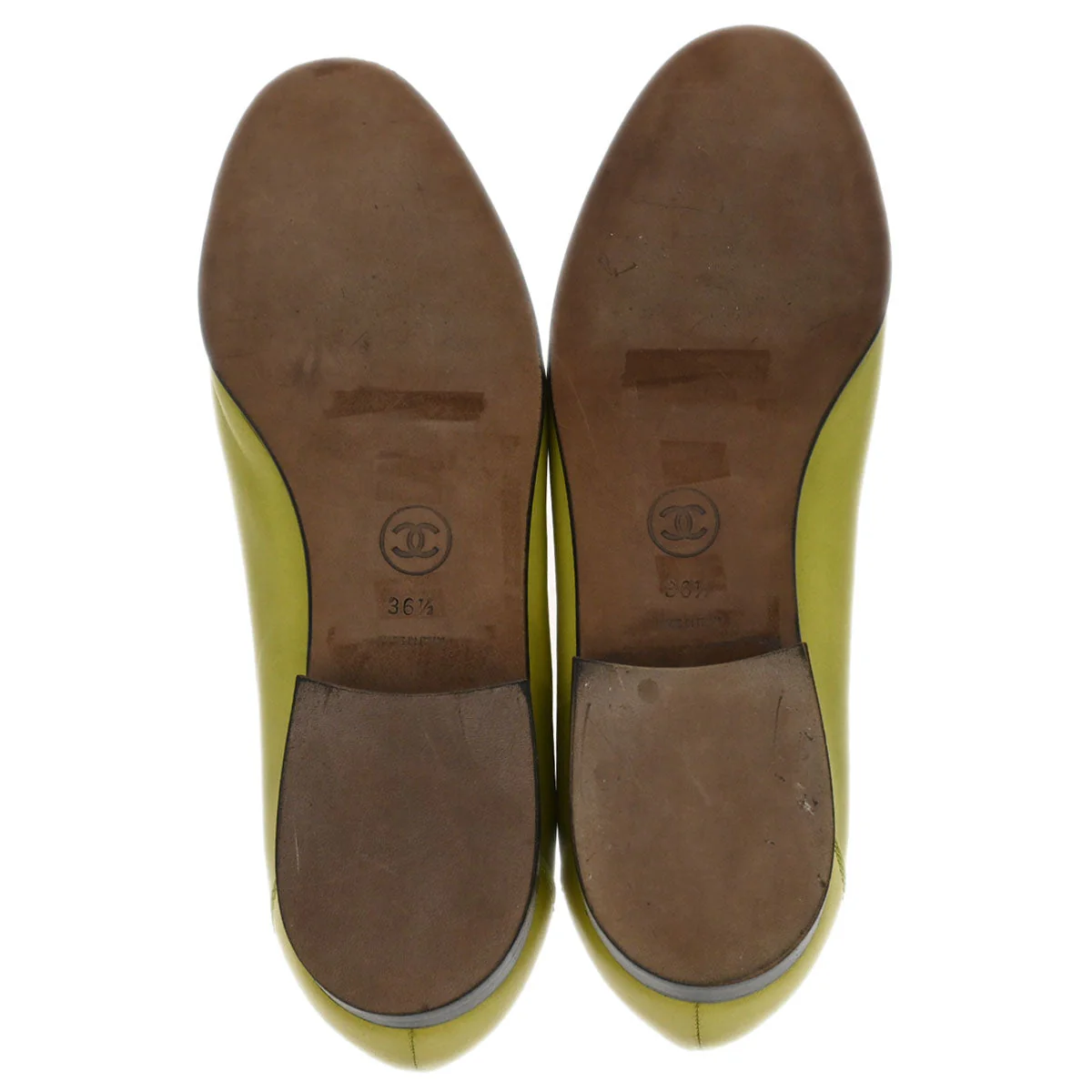 Chanel * Green Leather Shoes Loafers #36 - Image 4