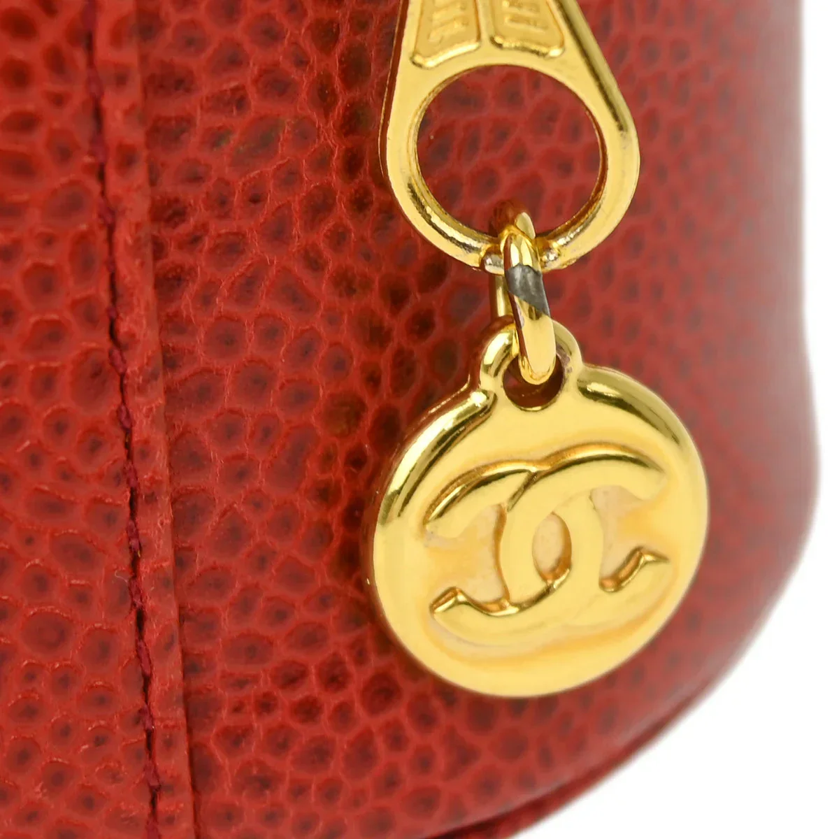 Chanel 1991-1994 Red Caviar Jewelry Case Pouch - Image 3