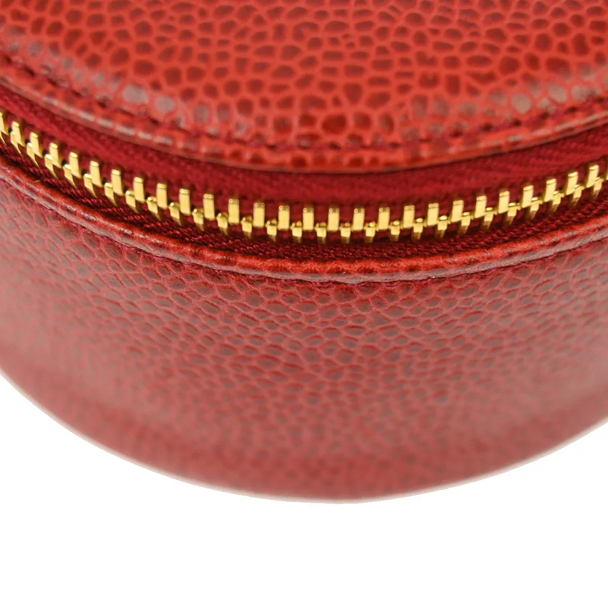 Chanel 1991-1994 Red Caviar Jewelry Case Pouch - Image 4