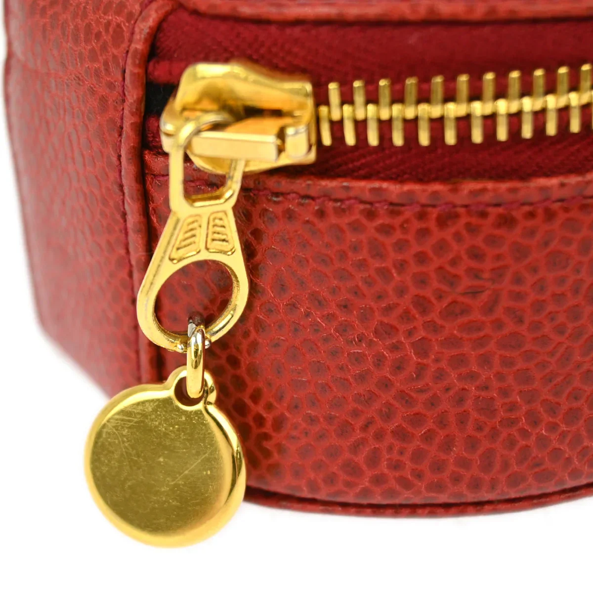 Chanel 1994-1996 Red Caviar Jewelry Case Pouch - Image 3
