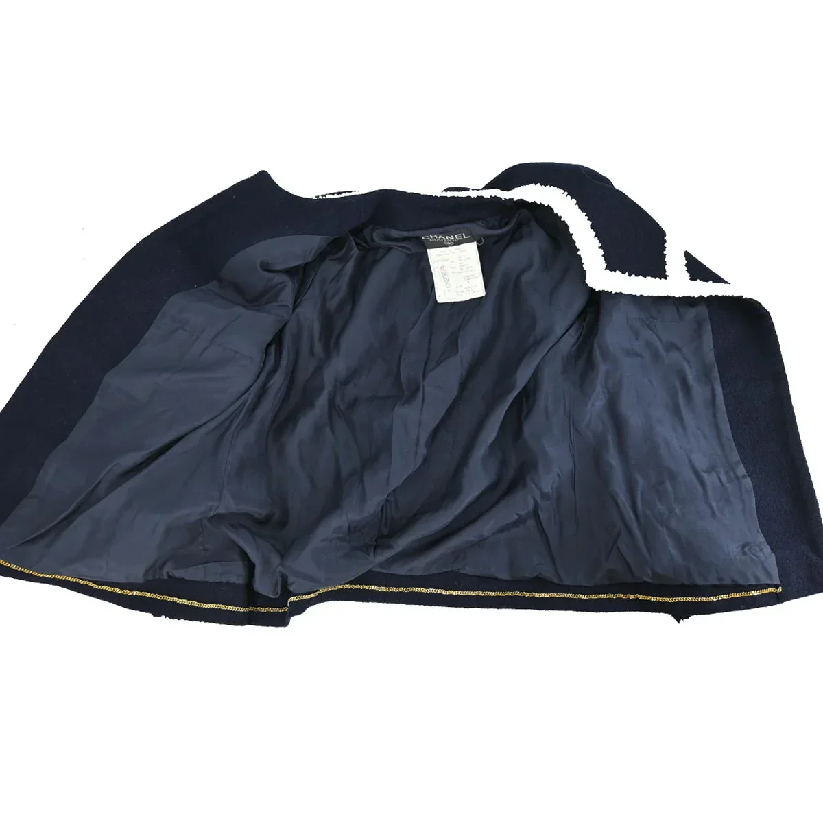 Chanel Collarless Jacket Navy 95C #44 - Image 3