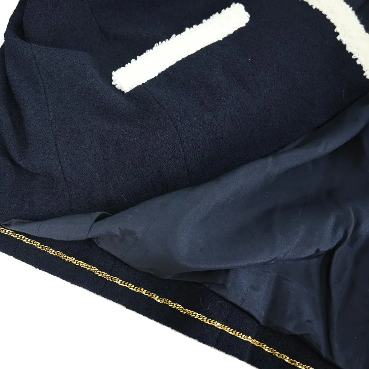 Chanel Collarless Jacket Navy 95C #44 - Image 4