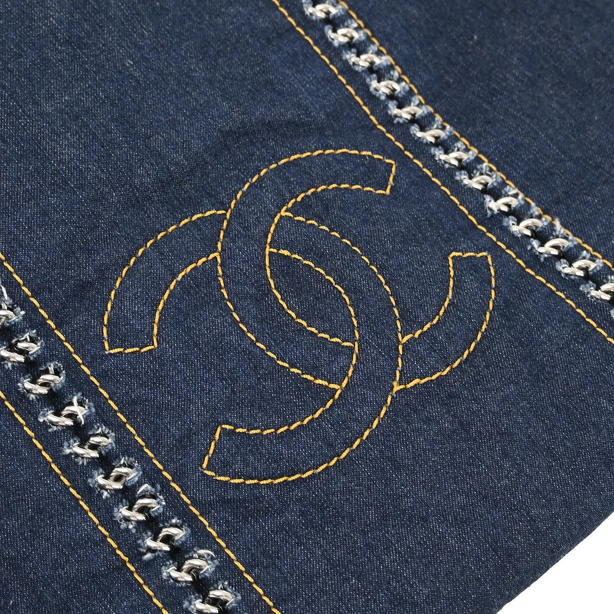 Chanel 2005-2006 Blue Denim Luxury Line Tote Handbag - Image 10