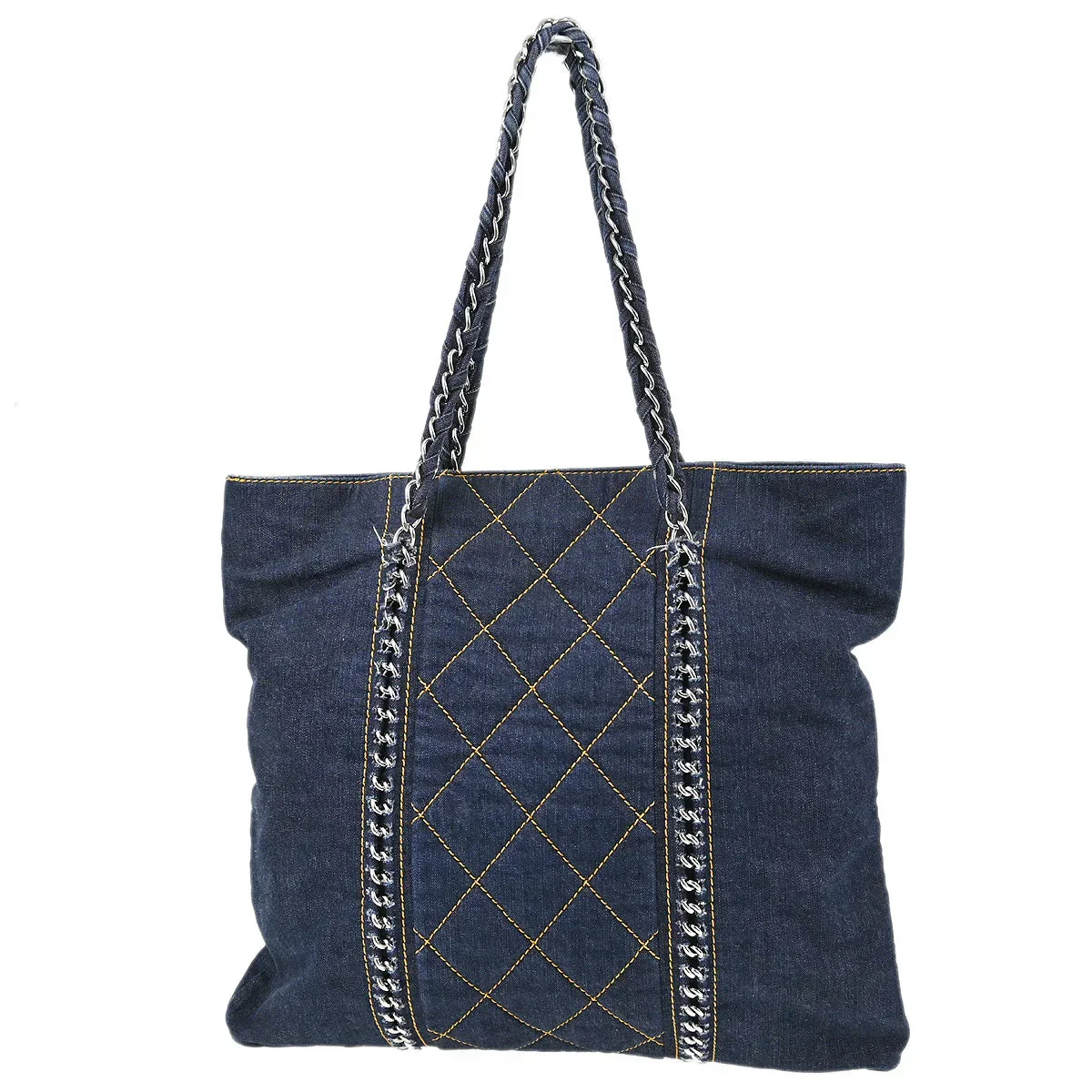 Chanel 2005-2006 Blue Denim Luxury Line Tote Handbag - Image 2