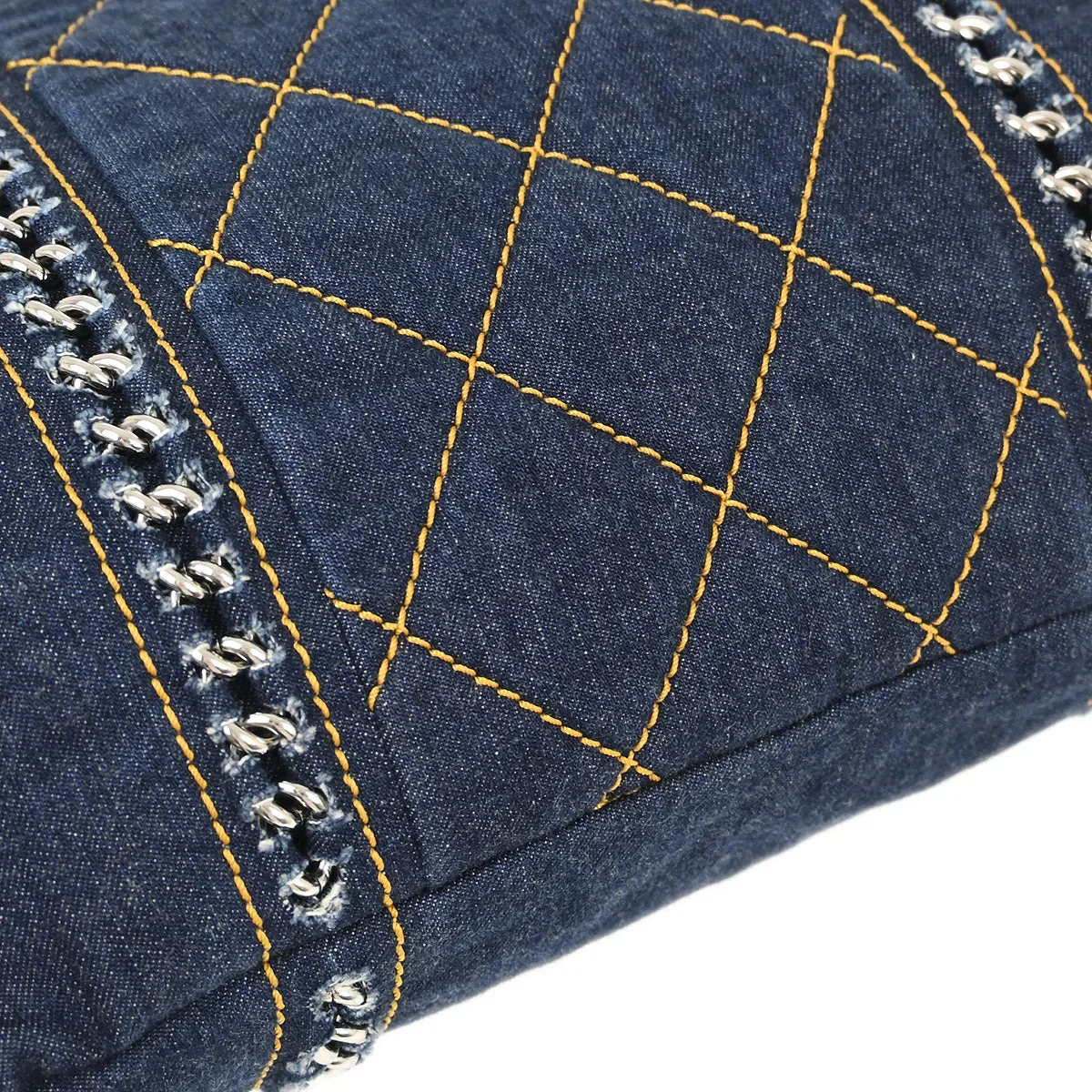Chanel 2005-2006 Blue Denim Luxury Line Tote Handbag - Image 4