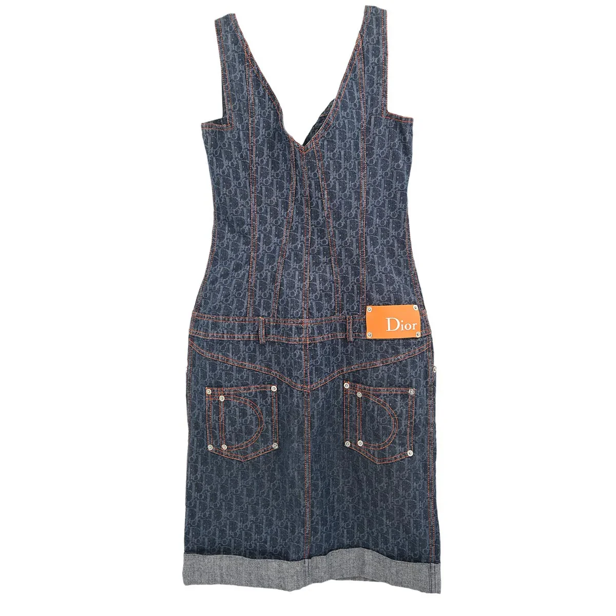 Christian 2006 Dior Denim Dress Indigo #36 - Image 2