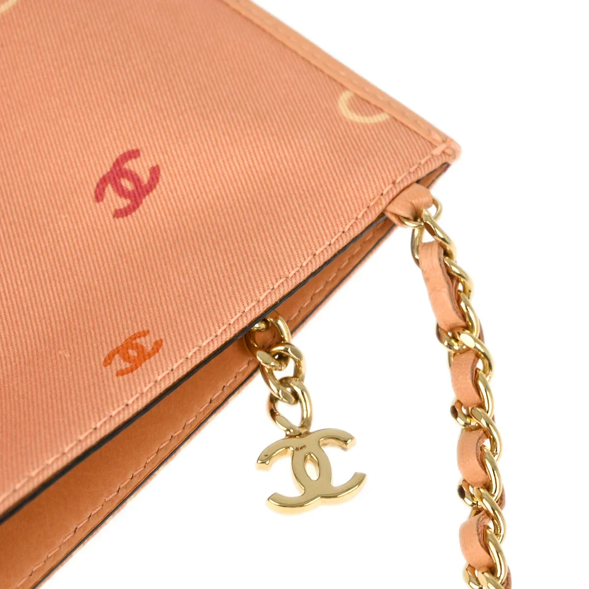 Chanel 2001-2003 Pink Canvas Coco Chain Handbag - Image 6