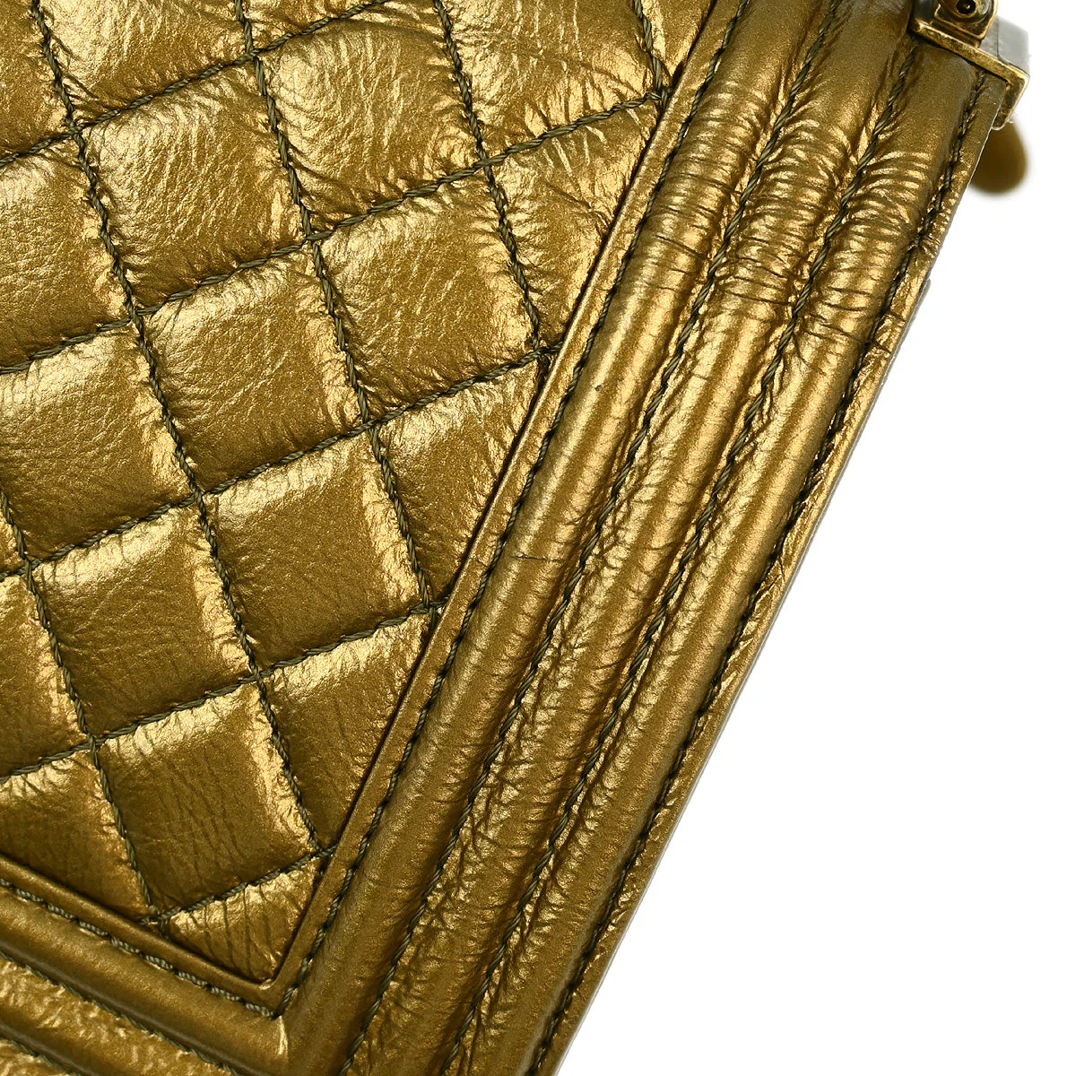 Chanel 2020-2021 Bronze Calfskin Boy Medium - Image 10