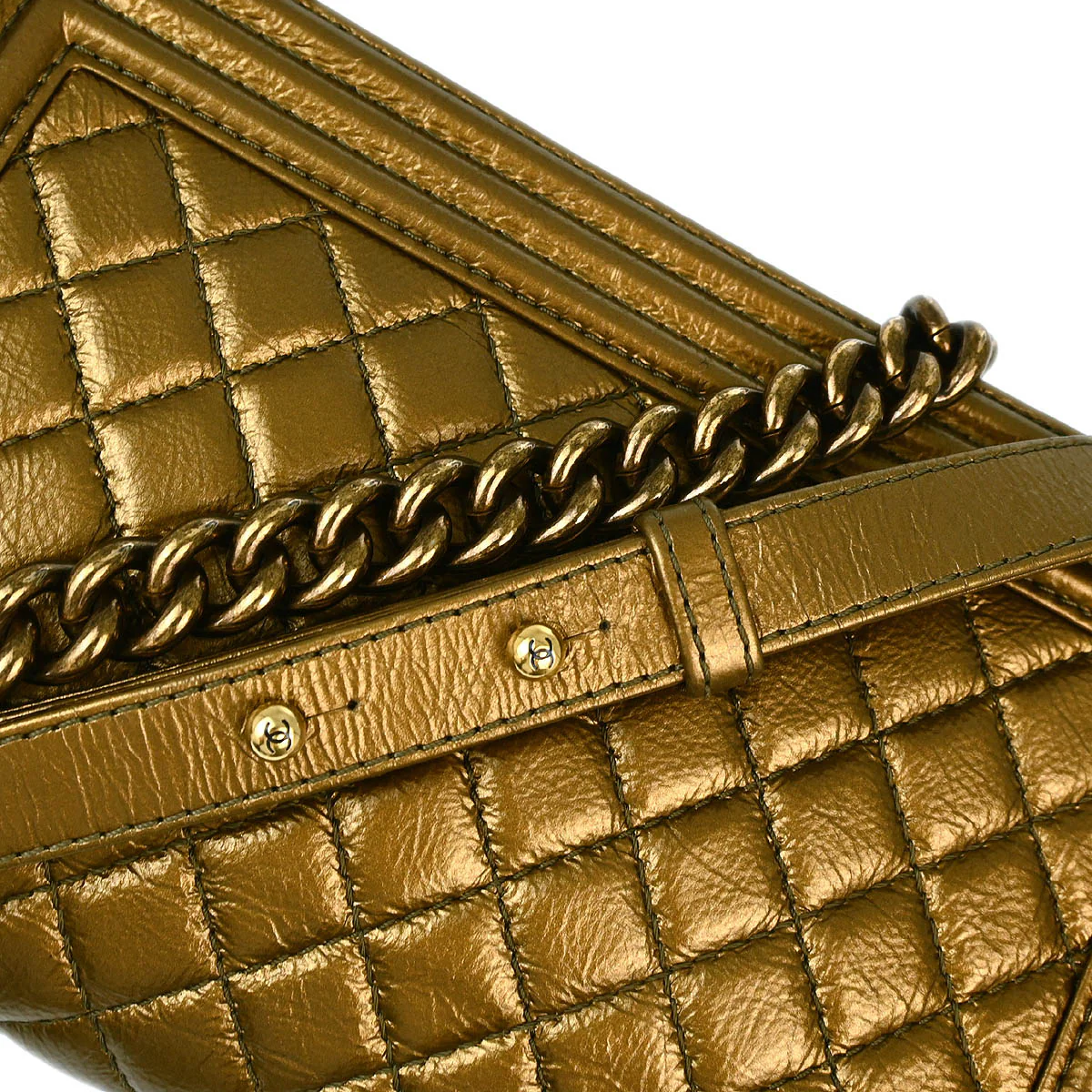 Chanel 2020-2021 Bronze Calfskin Boy Medium - Image 5