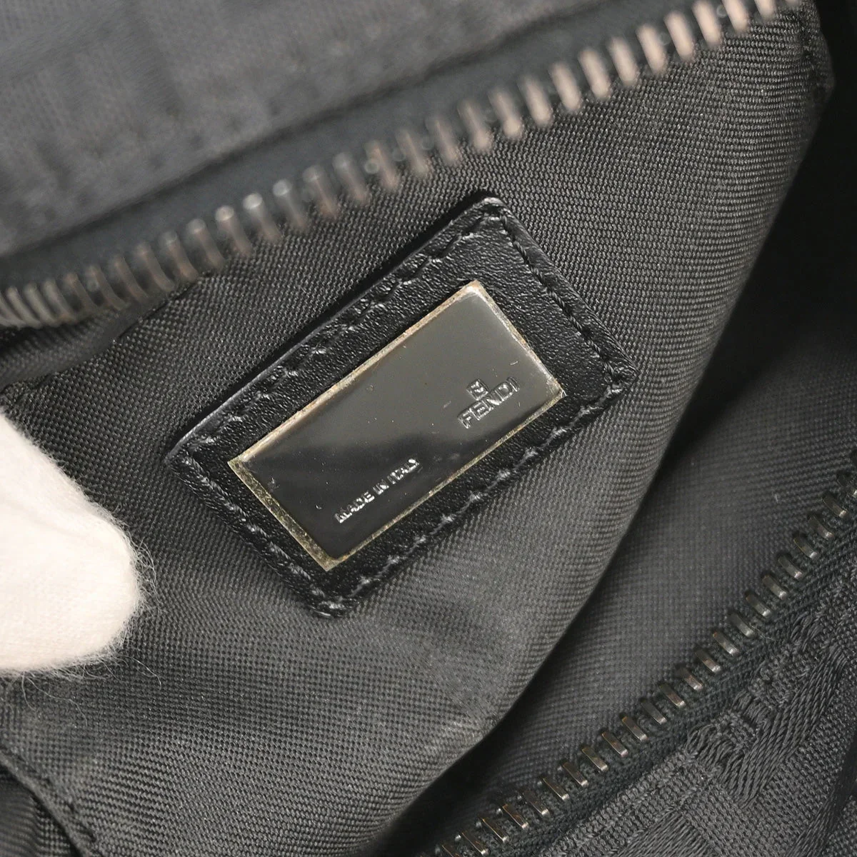 Fendi 2003 Black Zucchino Handbag - Image 9