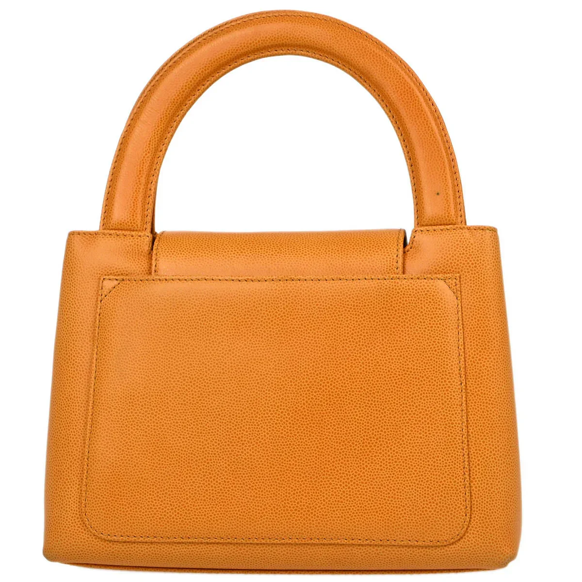 Chanel Orange Caviar Handbag - Image 2