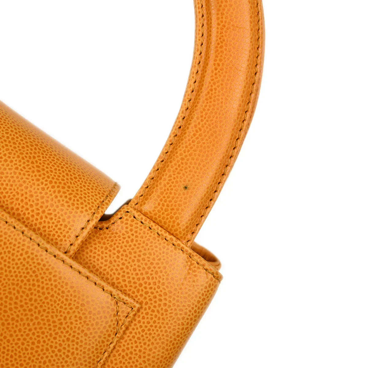 Chanel Orange Caviar Handbag - Image 6
