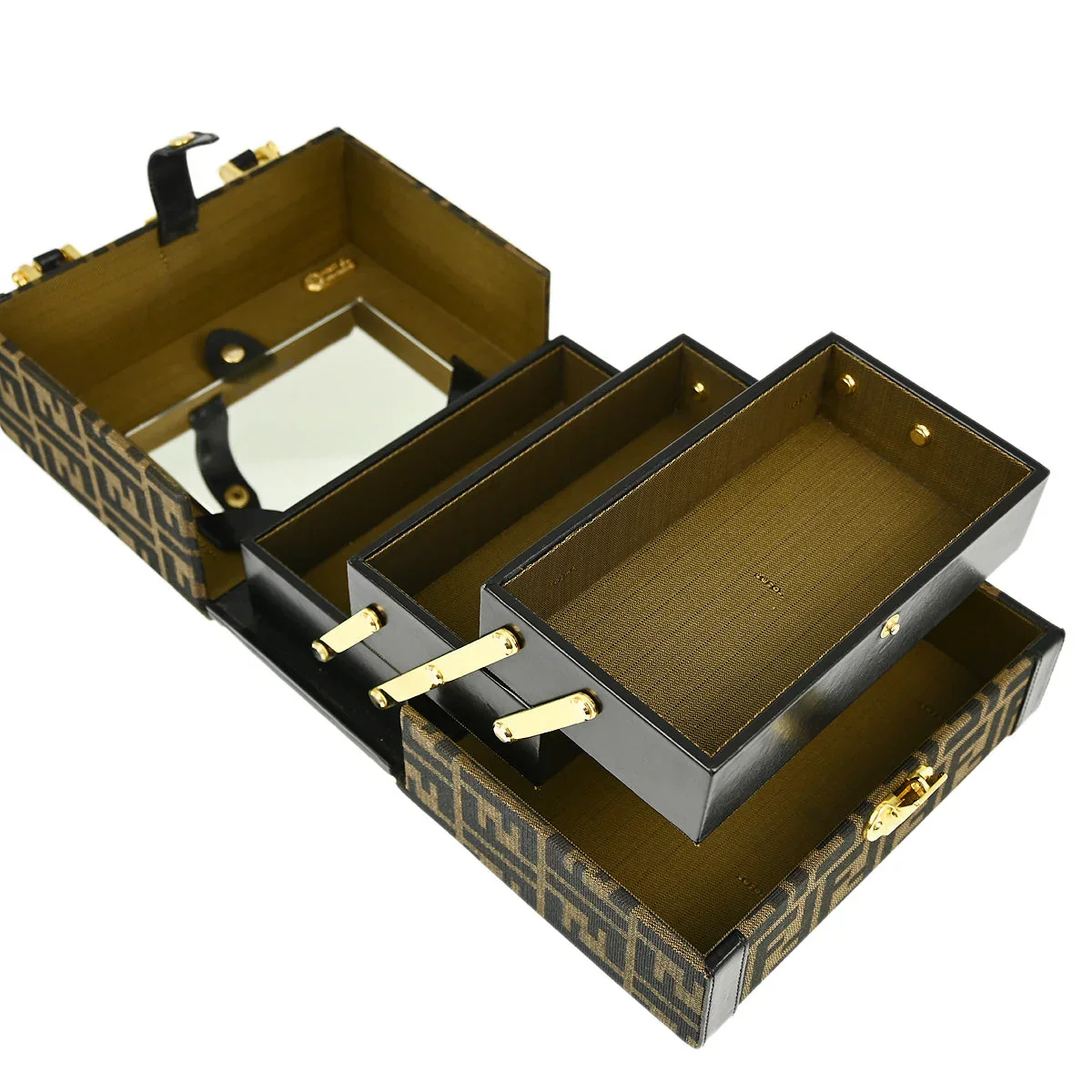 Fendi Brown Black Zucca Makeup Box - Image 7