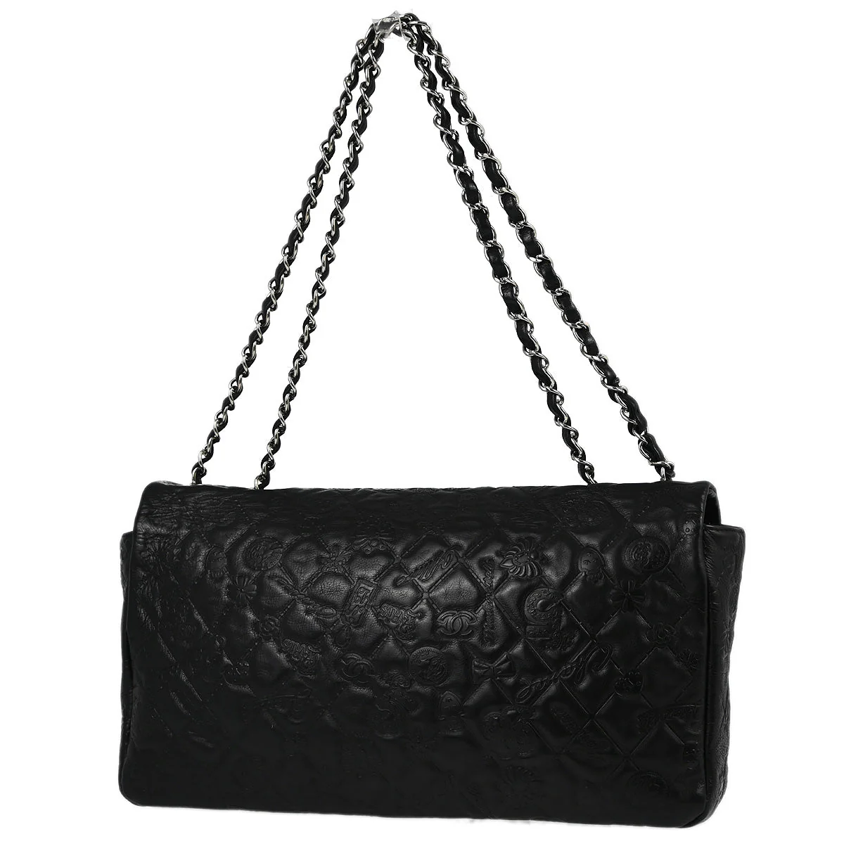 Chanel 2010-2011 Calfskin Icon Single Flap Shoulder Bag - Image 2