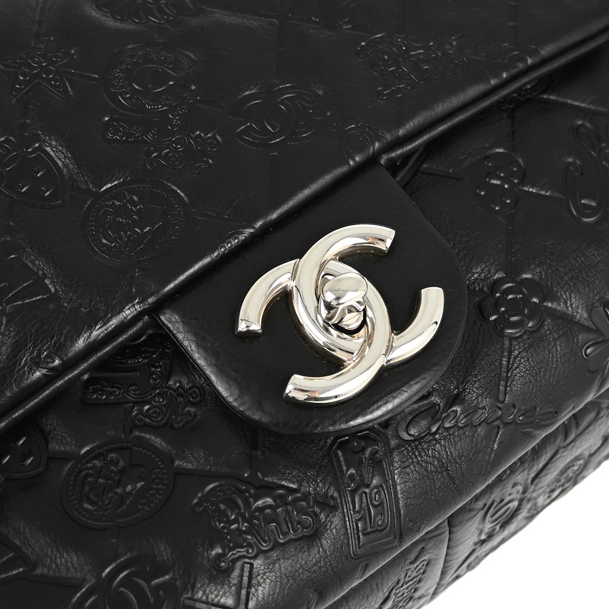 Chanel 2010-2011 Calfskin Icon Single Flap Shoulder Bag - Image 3