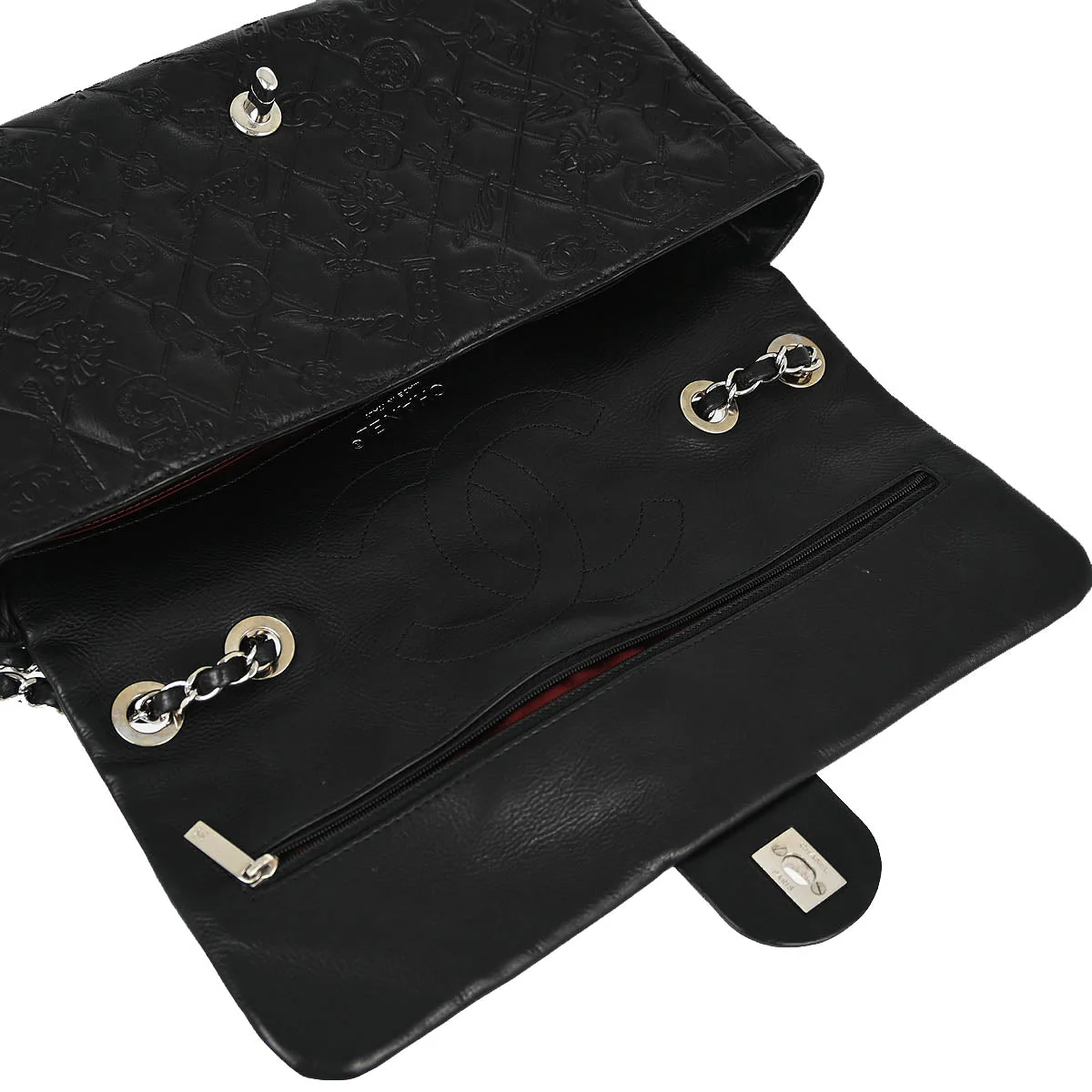 Chanel 2010-2011 Calfskin Icon Single Flap Shoulder Bag - Image 7