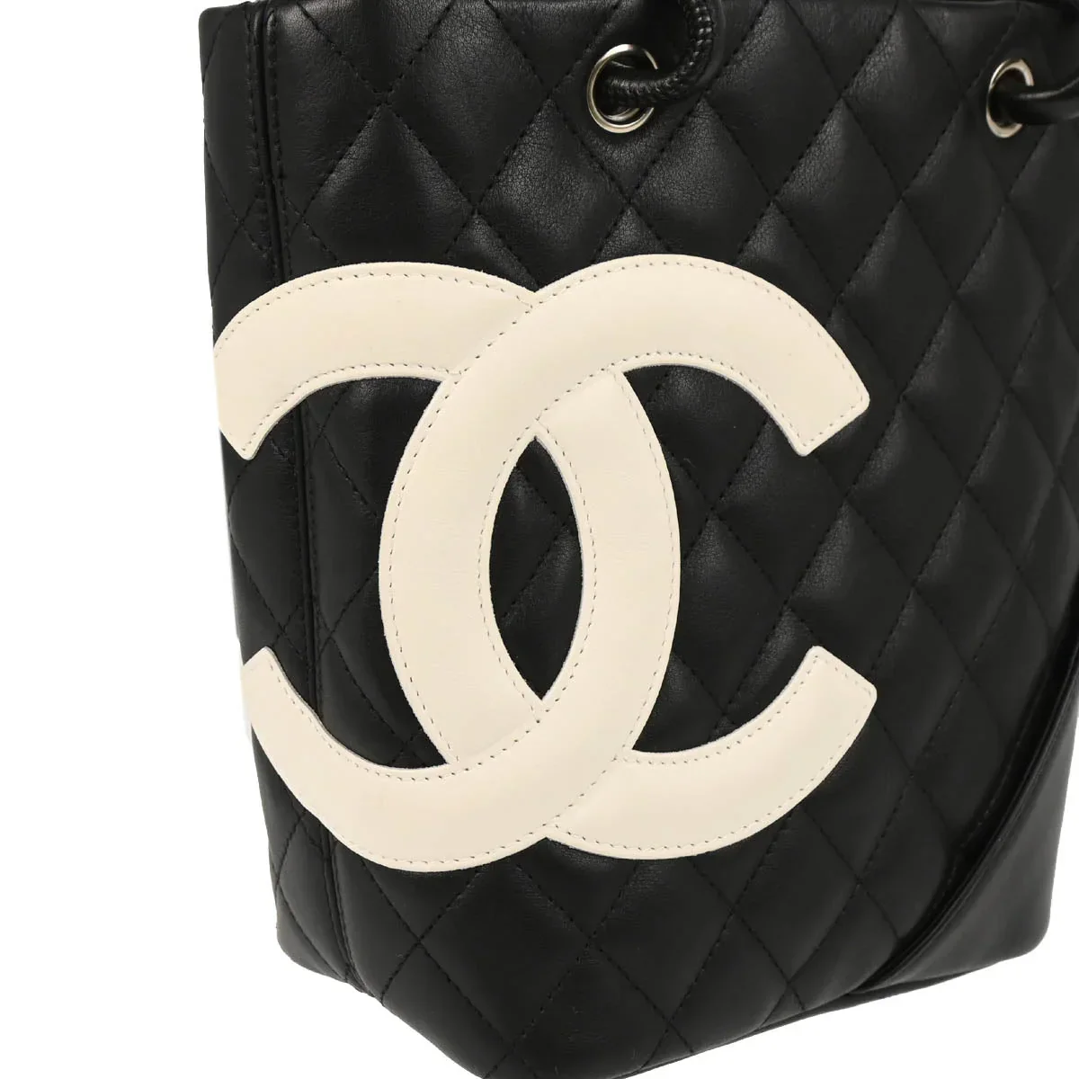 Chanel 2004-2005 Black Calfskin Cambon Ligne Tote Handbag - Image 3