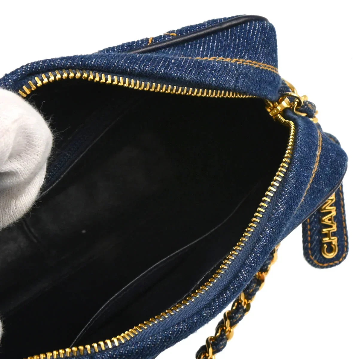 Chanel 1996-1997 Indigo Denim Camera Bag Mini Shoulder Bag - Image 4