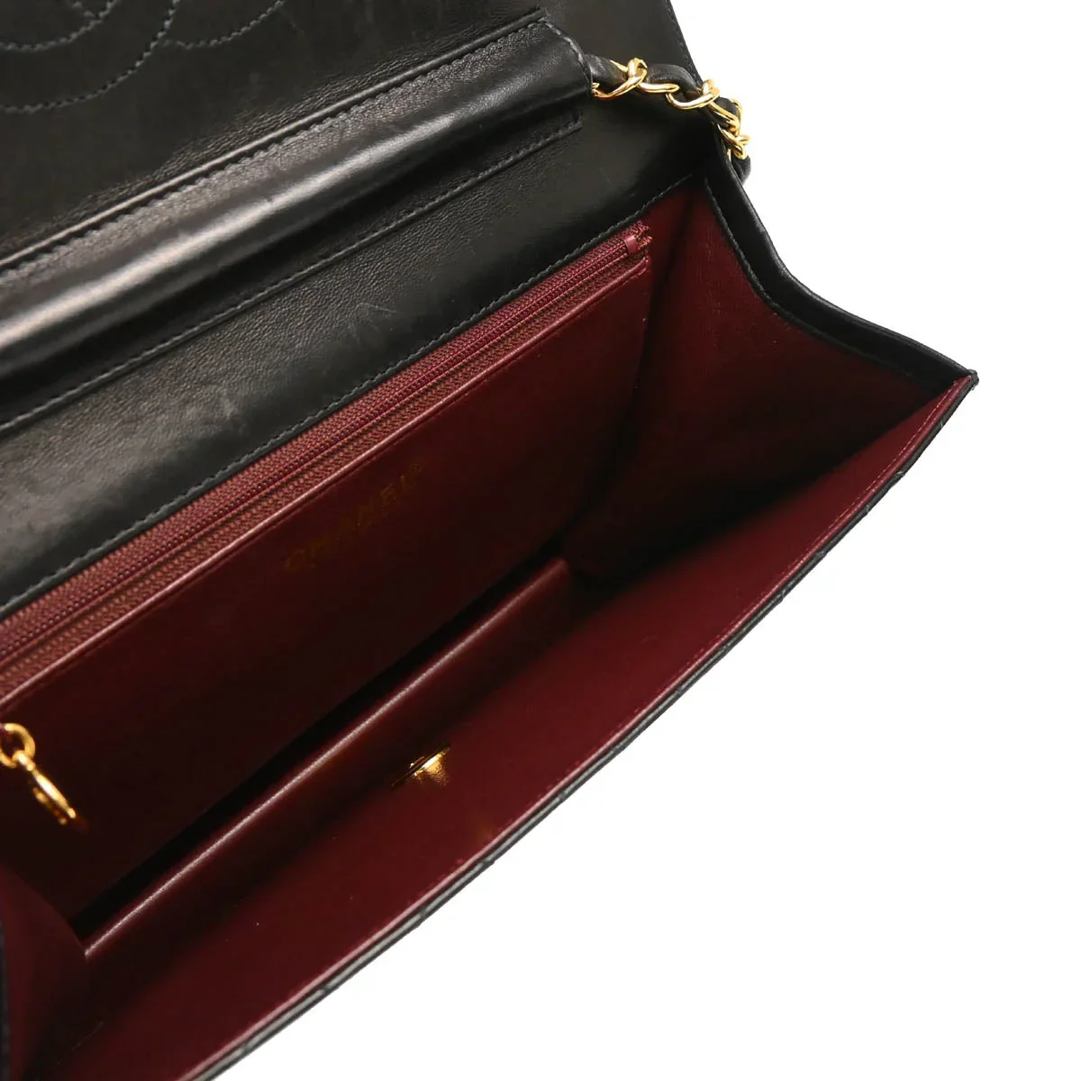 Chanel 2000-2001 Black Lambskin Turnlock Medium Half Flap Shoulder Bag - Image 4