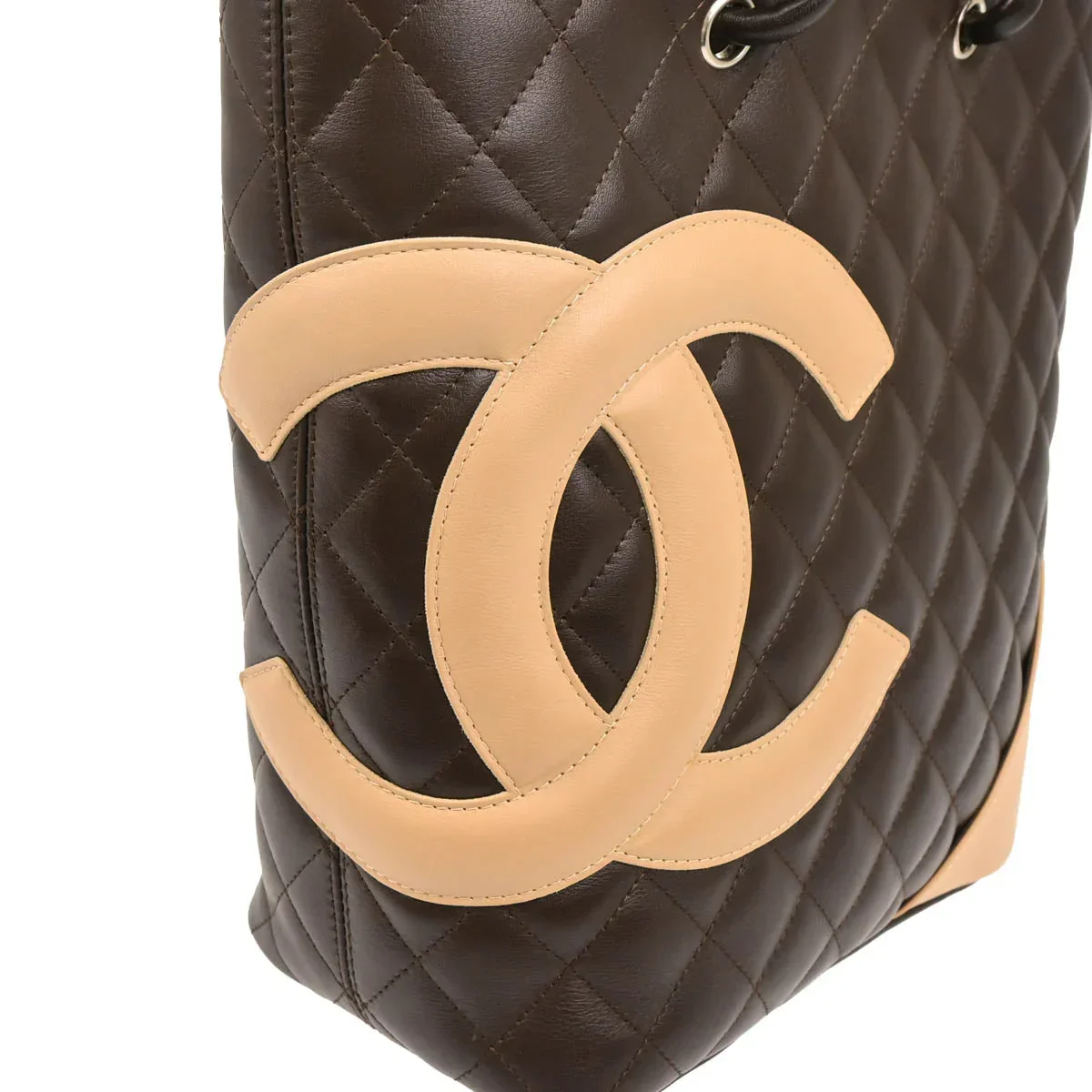 Chanel 2004-2005 Brown Calfskin Cambon Ligne Tote Handbag - Image 3