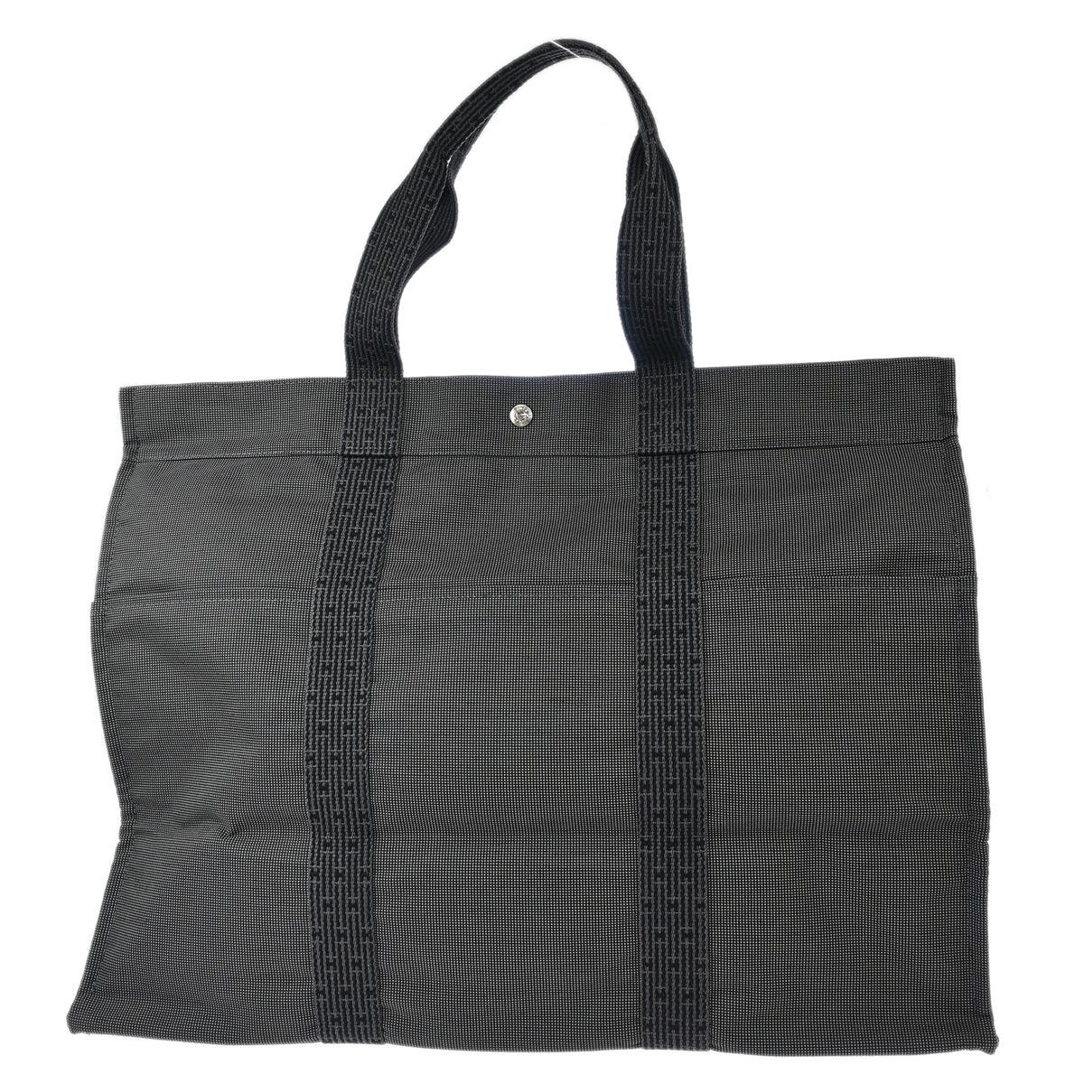 Hermes Gray Canvas Herline Tote GM Handbag - Image 2