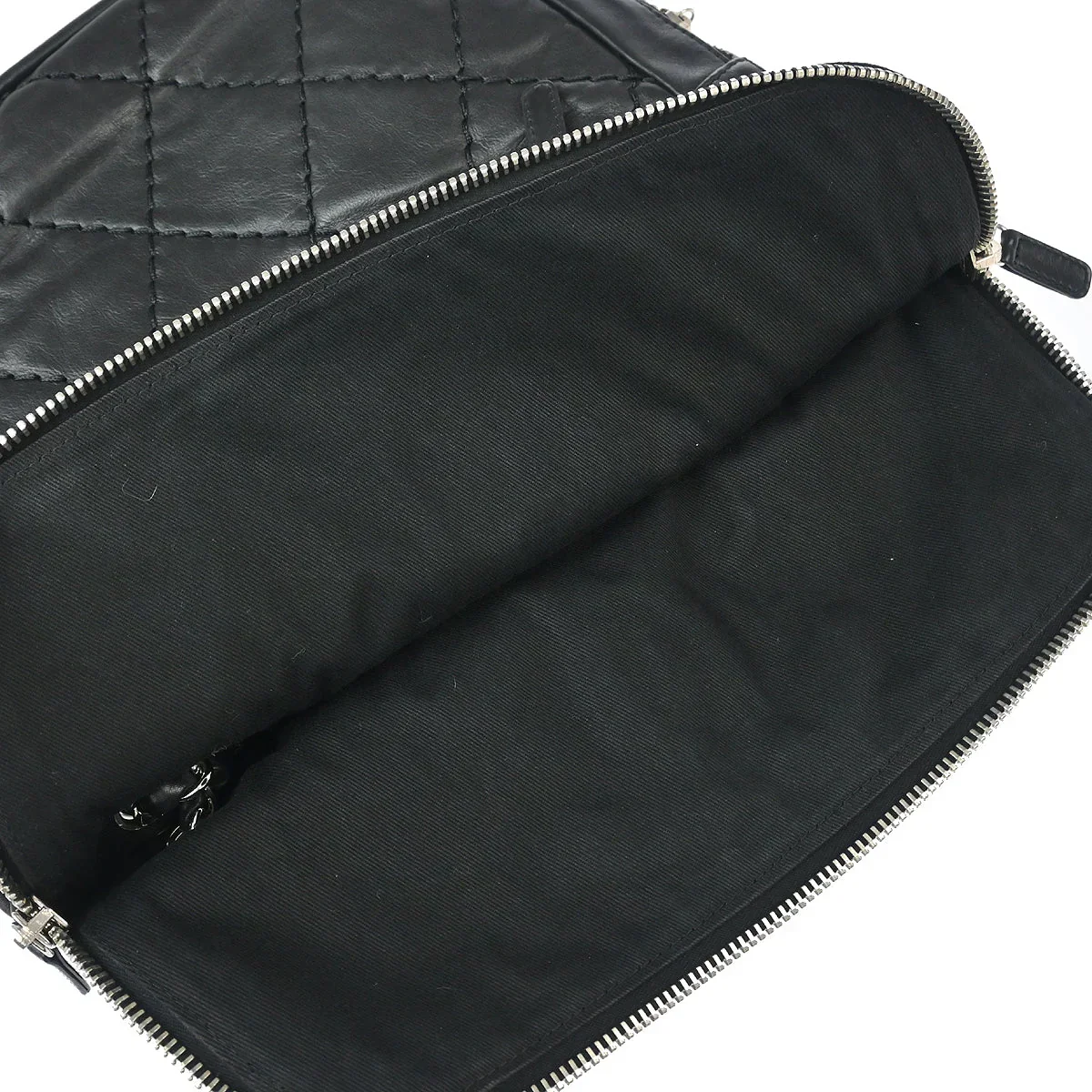 Chanel 2006-2008 Black Calfskin Expandable Flap Handbag - Image 8