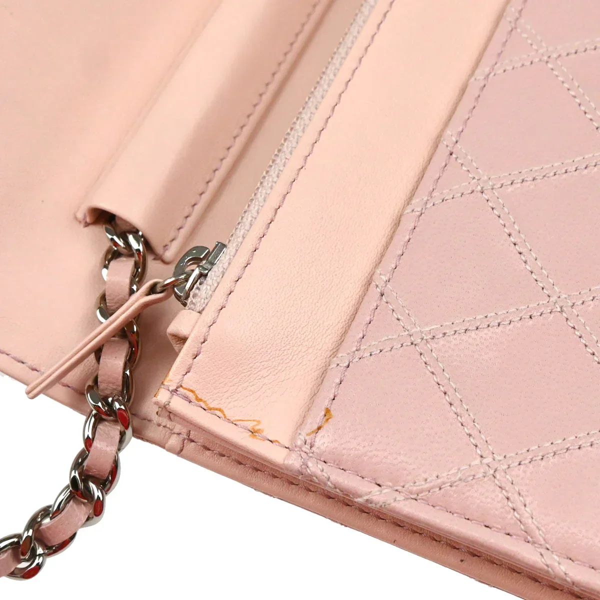 Chanel 2009-2010 Pink Calfskin Bicolore WOC Shoulder Wallet Bag - Image 5